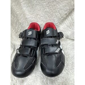 Original Peloton Road Bike Cycling Shoes w/ Clips Cleats EU SZ 38 Black Red